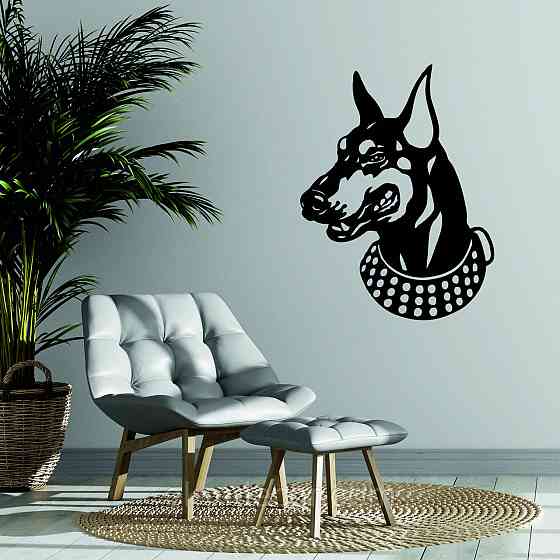 Декоративне настінне Панно «Доберман», Декор на стіну Чорний Київ