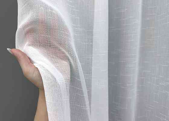 Тюль VR-Textil 115т Лен однотонный Белый 300х250 см (43-001) Киев