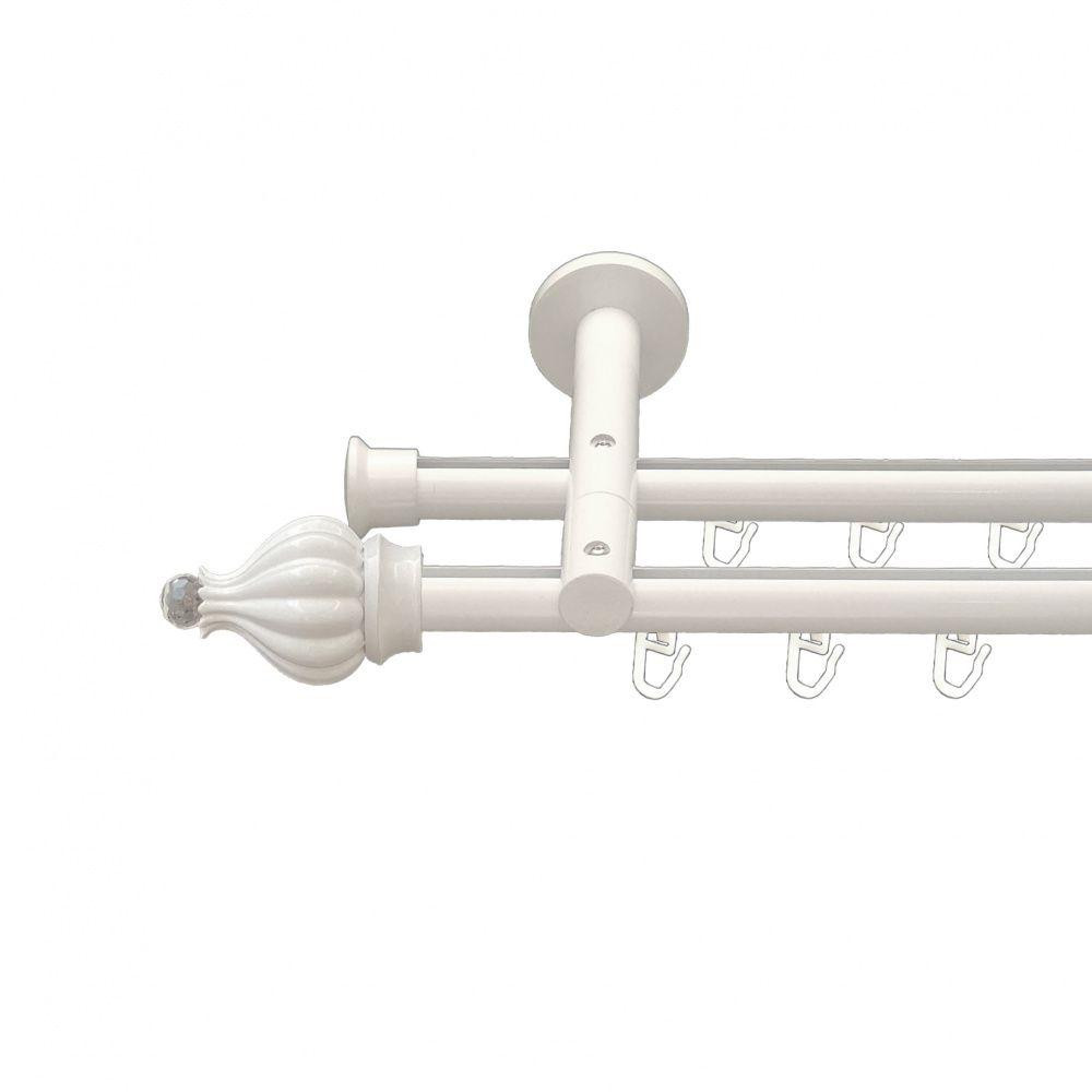 Карниз Orvit Таджа-Кристал металевий дворядний реверсивний профільна труба  Арктіс 19\19 мм 200 см (00-00013273) Львів - фото 1