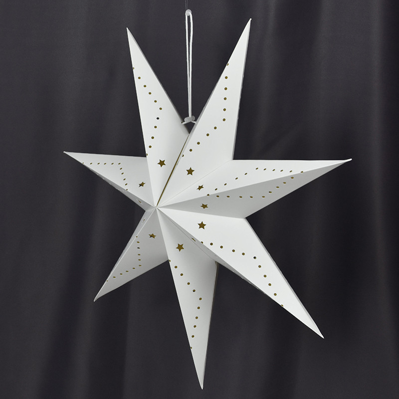 Бумажная подвесная звезда с узором 35 см белый Киев - изображение 1