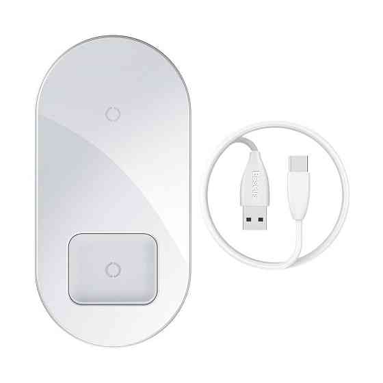 Беспроводное зарядное устройство Baseus Simple 18W 2 in 1 Белый (WXJK-02) Беспроводное зарядное устройство Baseus Simple 18W 2 in Киев