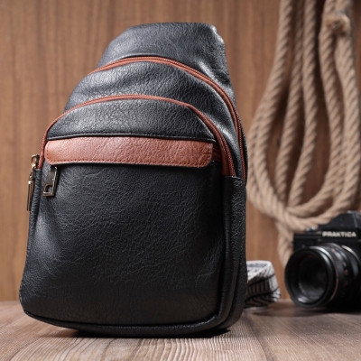 Сумка Vintage З отвором для навушників з екошкіри Чорна (22787) Вінниця - фото 5