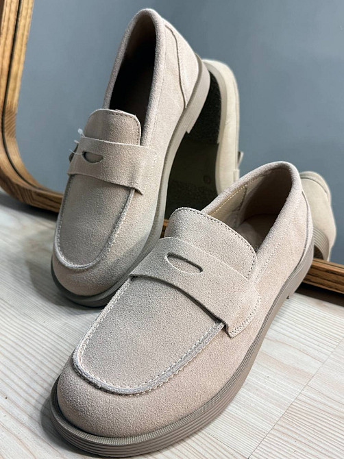 Туфлі жіночі Hengji 588-5 замшеві лофери бежеві, 41, 25,5 см Київ - фото 3