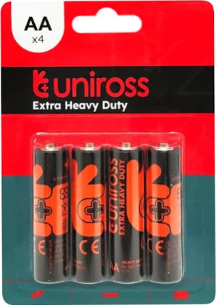 Батарейка Uniross сольова BP4 AA пальчик EXTRA HEAVY DUTY ПВХ 4 шт Рівне
