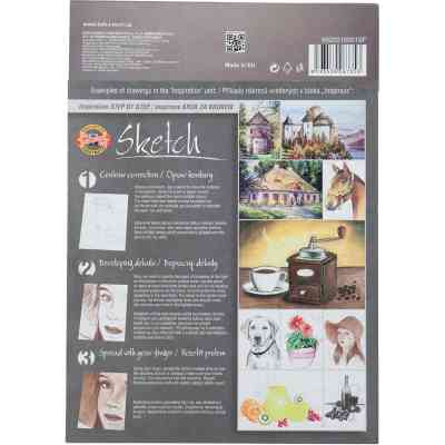 Альбом для рисования Koh-i-Noor для скетчей с эскизами А4 20 листов (992016) Винница