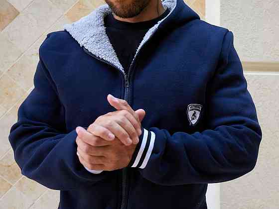 Мужской теплый костюм двойка: кофта и штаны трехнитка на флисе Одесса