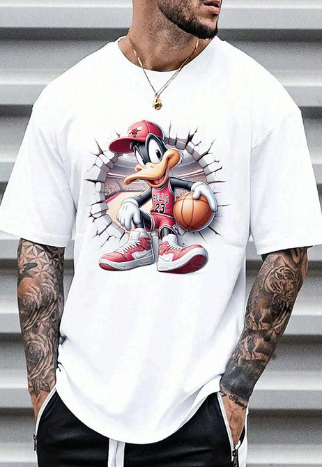 Футболка мужская с принтом  42 Белая 2664090137 Днепр - изображение 1