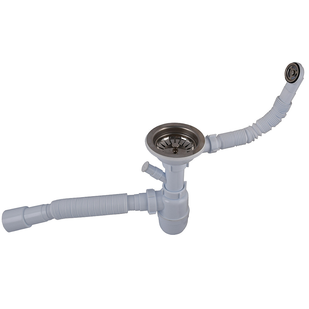 Сифон OPTIMUM 31/2″*40 для мийки з відведенням для прал маш, з круглим гнучким переливом та гнучкою трубою 40х40/50 OPTI 27243 Тернополь - изображение 4