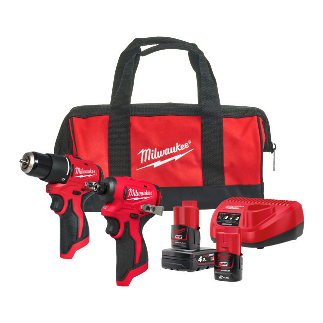 Набор инструментов аккумуляторных MILWAUKEE M12BLPP2B-422B (дрель-шуруповерт M12 BLPDRC, шуруповерт BLIDRC. зарядное устройство, 1Х Одесса - изображение 1