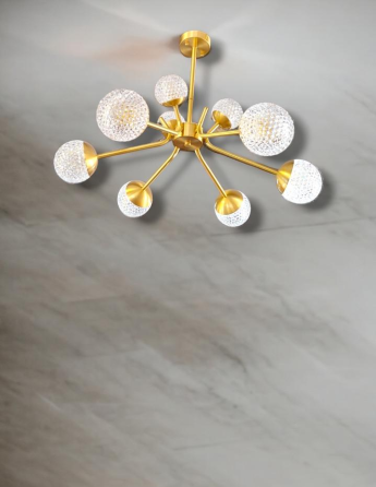 Люстра светодиодная потолочная Светлячок 5003 (Золотистый) 9 плафонов Киев