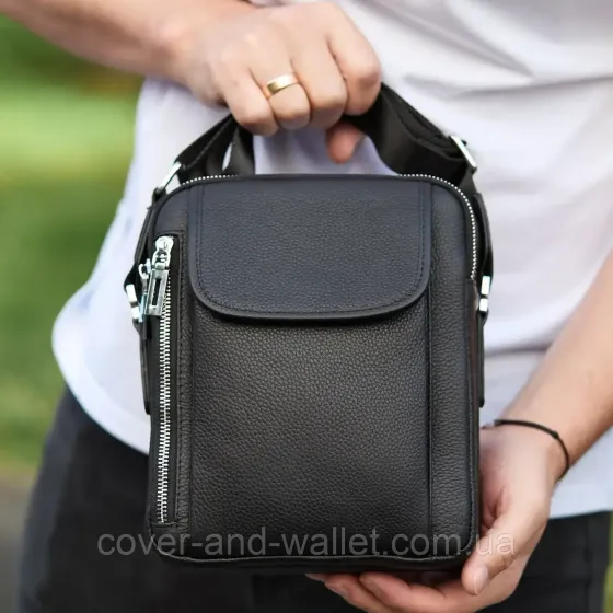 Мужская кожаная сумка-барсетка через плечо с отделением для телефона Rekarti Киев