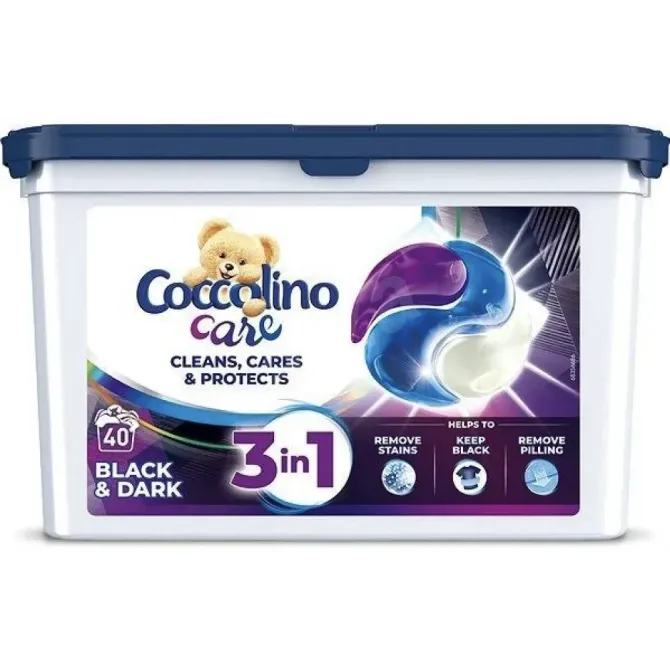 Гипоалергенные гель-капсулы для стирки Coccolino Black & Dark для черных и темных вещей, 40 шт Львов - изображение 1