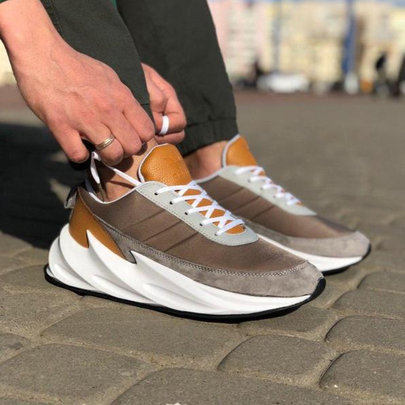 Термо Кросівки Adidas $harks Сірі Чоловічі Адідас Бежеві Акули Єврозима (розміри: 41,42,43,44,45) Відео Огляд Дніпро - фото 10