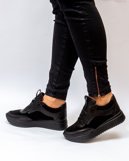 EMELI Кросівки жіночі EMELI 501/1 чорні (весна-осінь, шкіра+замша натуральна) (4121) Коломыя - изображение 2