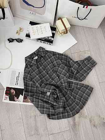 Женская базовая оверсайз рубашка в клетку Одесса