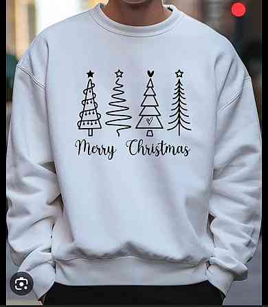 Світшот білий новорічний "Merry Christmas" з ялинками Чернівці