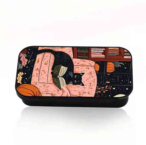 Металлический футляр для спичек с котом, компактная коробка для спичек с рисунком 5,8×3,3 см Киев