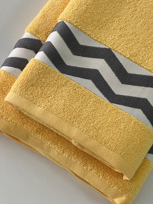 Рушник махровий Ideal Textile банний з бордюром 70*140 см жовтий Чернівці - фото 5