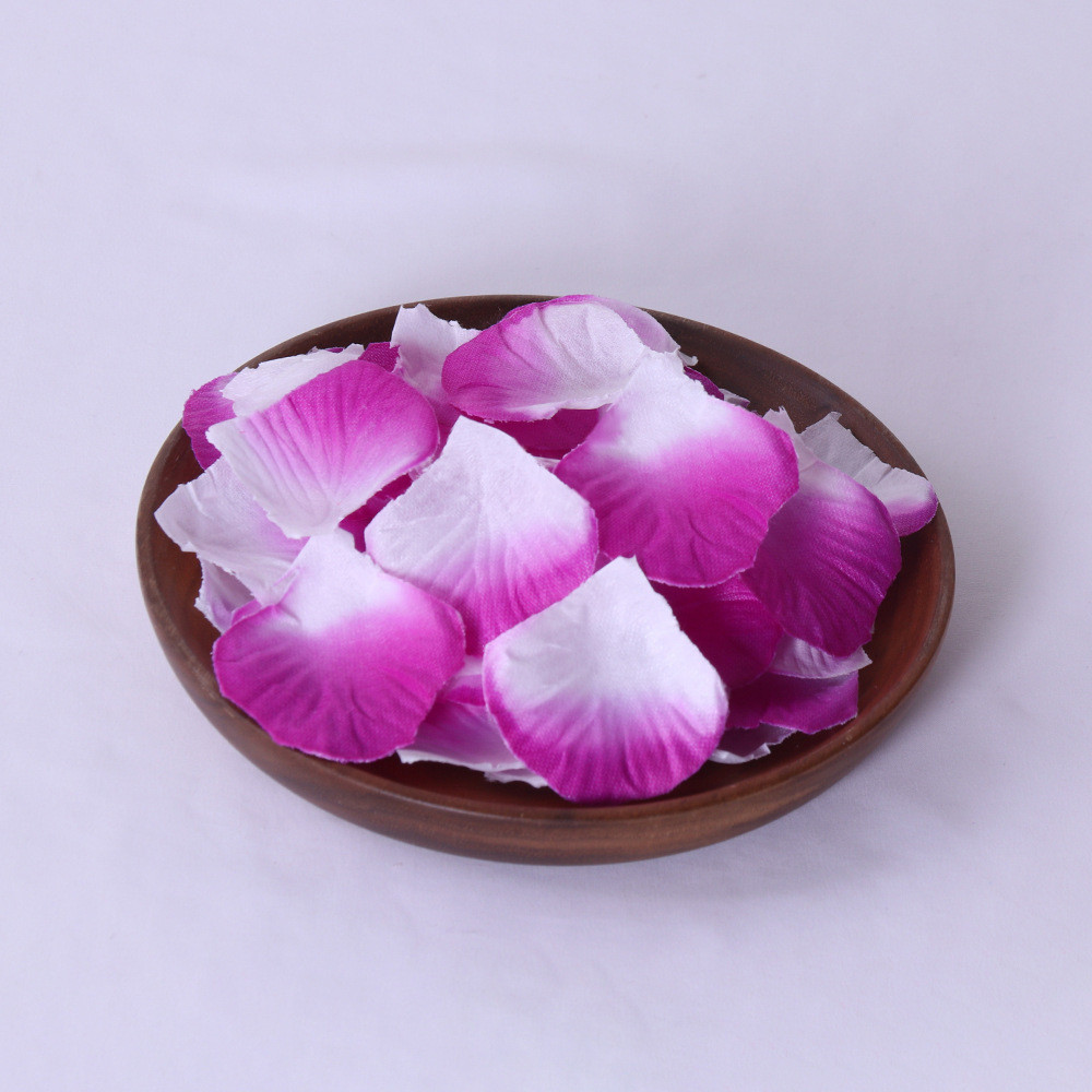 Штучні пелюстки троянд 200 штук 50 на 50 мм біло-фіолетовий Київ - фото 4