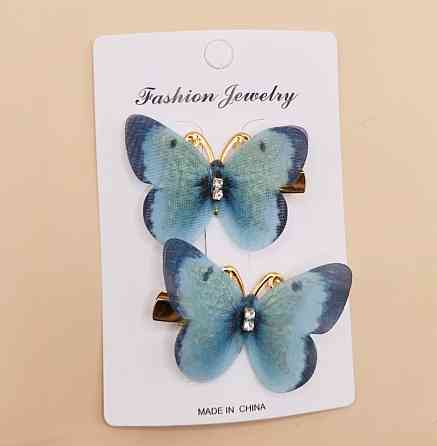 Комплект шпильок "Метелики" 2 шт. Блакитний Сміла