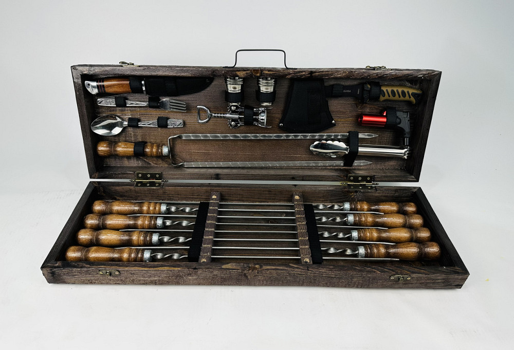 Подарунковий набір шампурів у дерев'яному кейсі ГРИЛЬ-2 HAPPY DAYS Тернопіль - фото 3