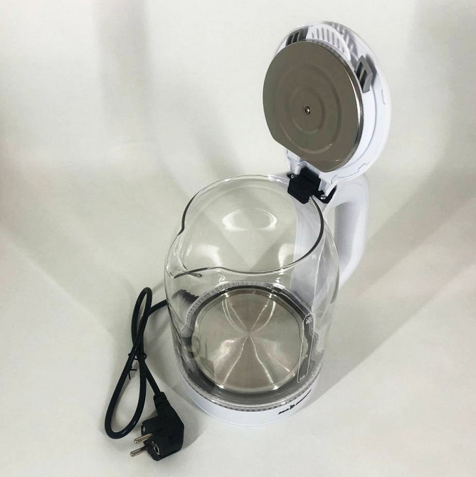 Бытовой чайник для кухни SeaBreeze, Стеклянный электрический чайник с подсветкой качественный ZK-40 Львов - изображение 13