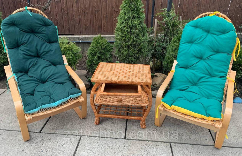 Мебель плетеная с синими накидками Киев - изображение 5