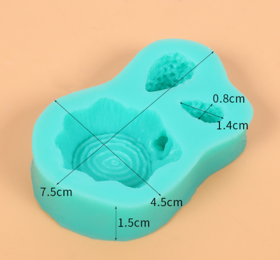 Молд силиконовый Пенёк с ежами 75 на 45 мм зеленый Киев