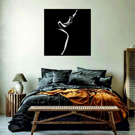 Декоративне настінне Панно «Сілует жінки», Декор на стіну 70*70 см, Чорний Київ