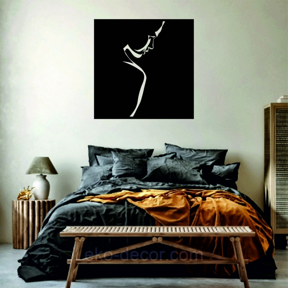 Декоративне настінне Панно «Сілует жінки», Декор на стіну 70*70 см, Чорний Київ - фото 4