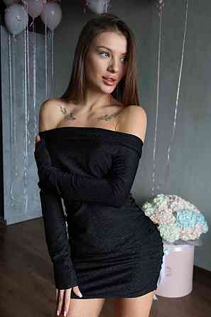 Женское романтичное привлекательное мини-платье с обнаженными плечами люрекс трикотаж Одесса