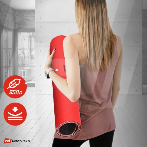 Коврик для фитнеса Hop-Sport TPE нескользящий для йоги пилатеса растяжки дома и спортзала красный Киев - изображение 10