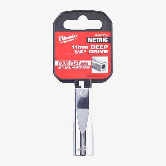 Головка хромированная метрическая удлиненная 1/4'' MILWAUKEE, 11мм Одесса