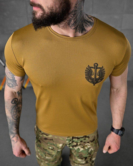 Тактическая потоотводящая футболка SABUR  кайот вірний назавжди ВТ6568 Одеса - фото 2