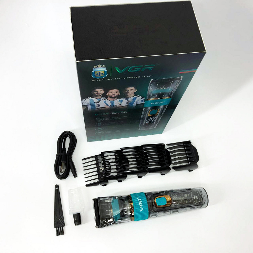 Машинка для стрижки волосся з регульованою довжиною, Професійний тример з набором насадок HJ-47 Львів - фото 8