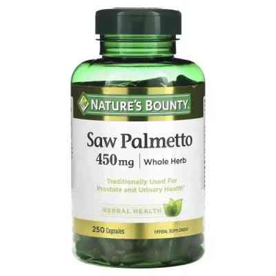 Трави Nature&apos;s Bounty З Пальметто, 450 мг, Saw Palmetto, 250 капсул (NRT-44648) Вінниця