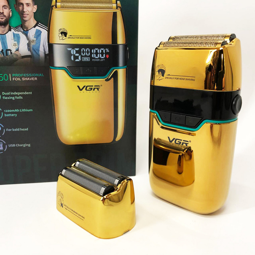 Чоловіча електрична акумуляторна електробритва VGR, Бездротова електробритва для бороди AQ-23 Львів - фото 8