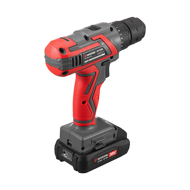 Дриль-шурупокрут акумуляторний 18 В, 30 Nm, 0-350/0-1300 об/хв., 0.8-10 мм, 1.5 Аг INTERTOOL DT-0315 Киев - изображение 5