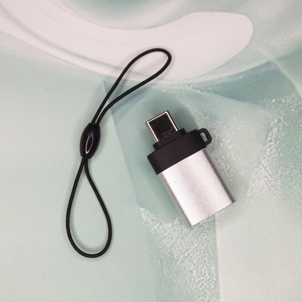 Перехідник OTG USB — Type-C Inasmile Silver Київ - фото 1