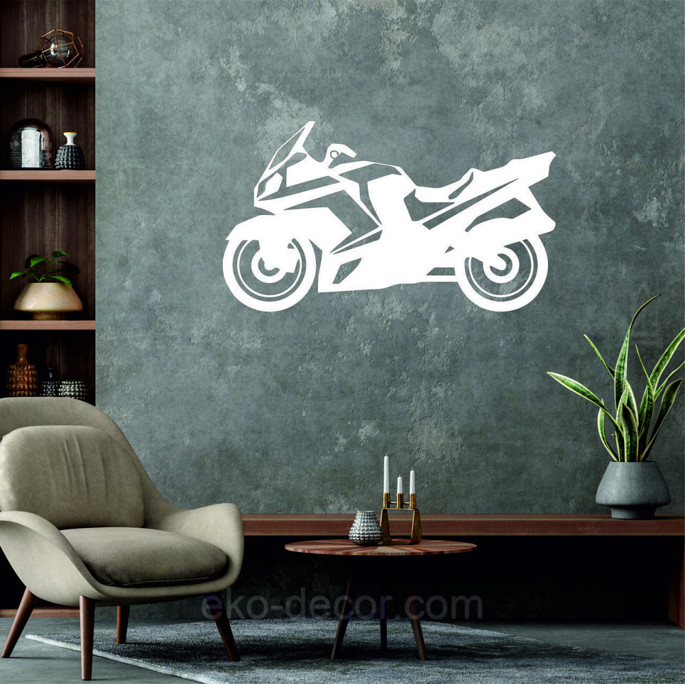 Декоративное настенное Панно «Мотоцыкл» Декор на стену 110*63 см, Белый Киев - изображение 6