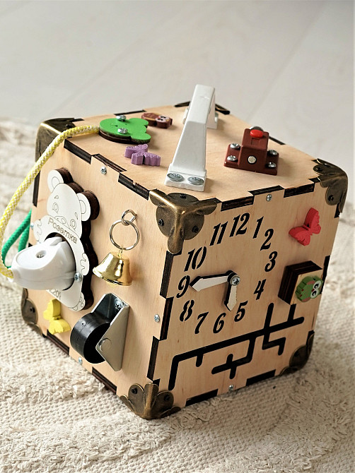 Мінібізікуб без фарби 15*15*15 Дитячий розвивальний куб унісекс міні Розвивальна іграшка Бізіборд Тернопіль - фото 6