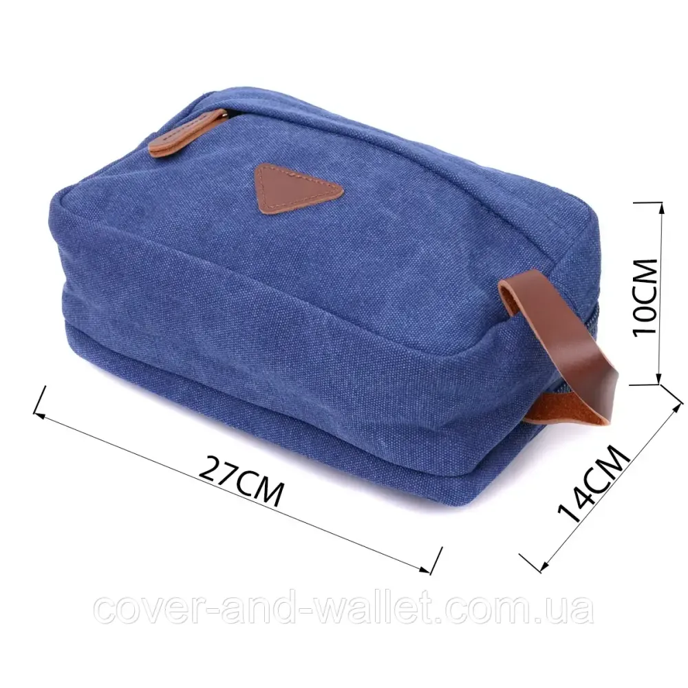 Барсетка для мужчин на два отделения из качественного текстиля синего цвета PUOS Киев - изображение 2