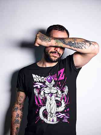 Футболка чоловіча з аніме принтом Аніме Суммер Вібе Джапанесе оверсайз (S/M/L) Чорний AnimeJ0458 Дніпро