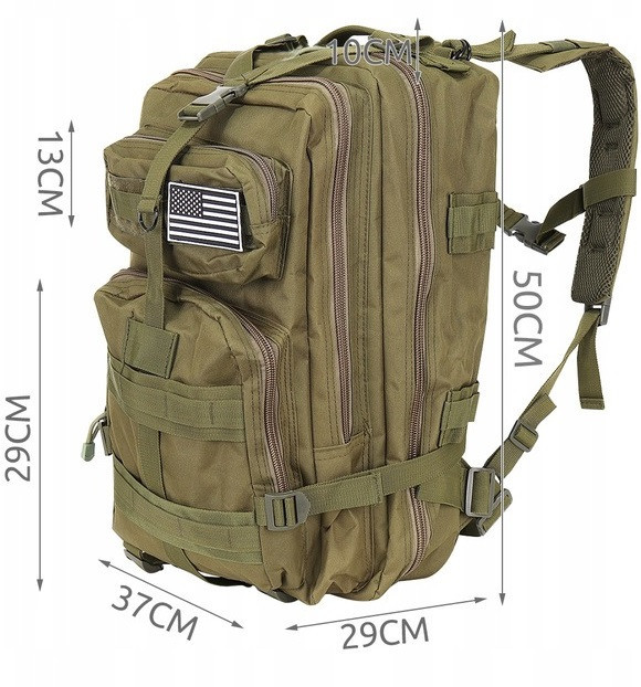 Тактический Рюкзак 38 литров многофункциональный 5 отделений Trizand (8920) Olive Нововолынск - изображение 6