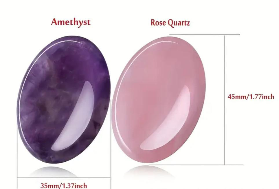 Розовый кварц антистресс каменный, Натуральный овальный камень для медитации,снятия стресса 45мм Киев - изображение 4