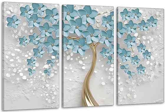 Модульная картина в гостиную / спальню  Дерево в квітах    ART-186_3A 100х150 см Киев