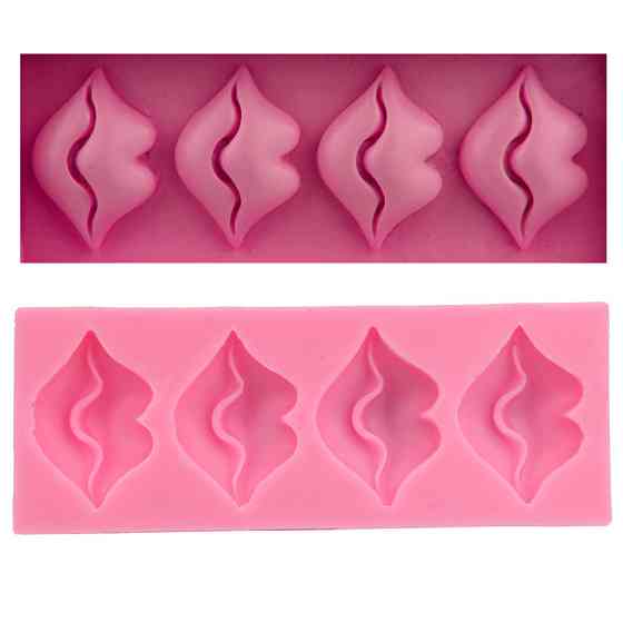 Молд силиконовый Губы 125 на 50 мм розовый Киев