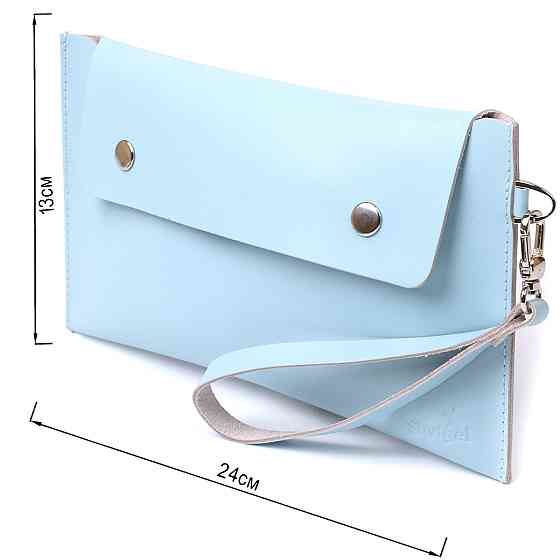 Кожаная женская тревел-косметичка Shvigel 16424 Голубой Киев