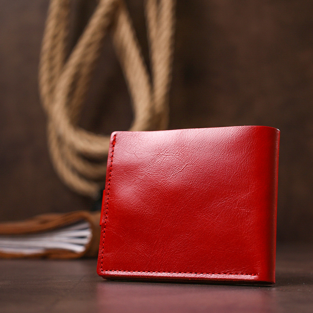 Жіноче невелике шкіряне портмоне Червоний (SHVIGEL) Київ - фото 3