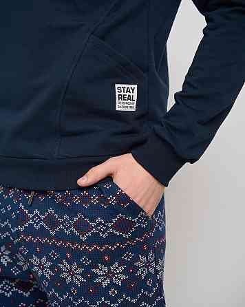 Чоловіча тепла піжама — Байка — штани в орнамент — Family look для пари Tom John 93430 XXL Київ